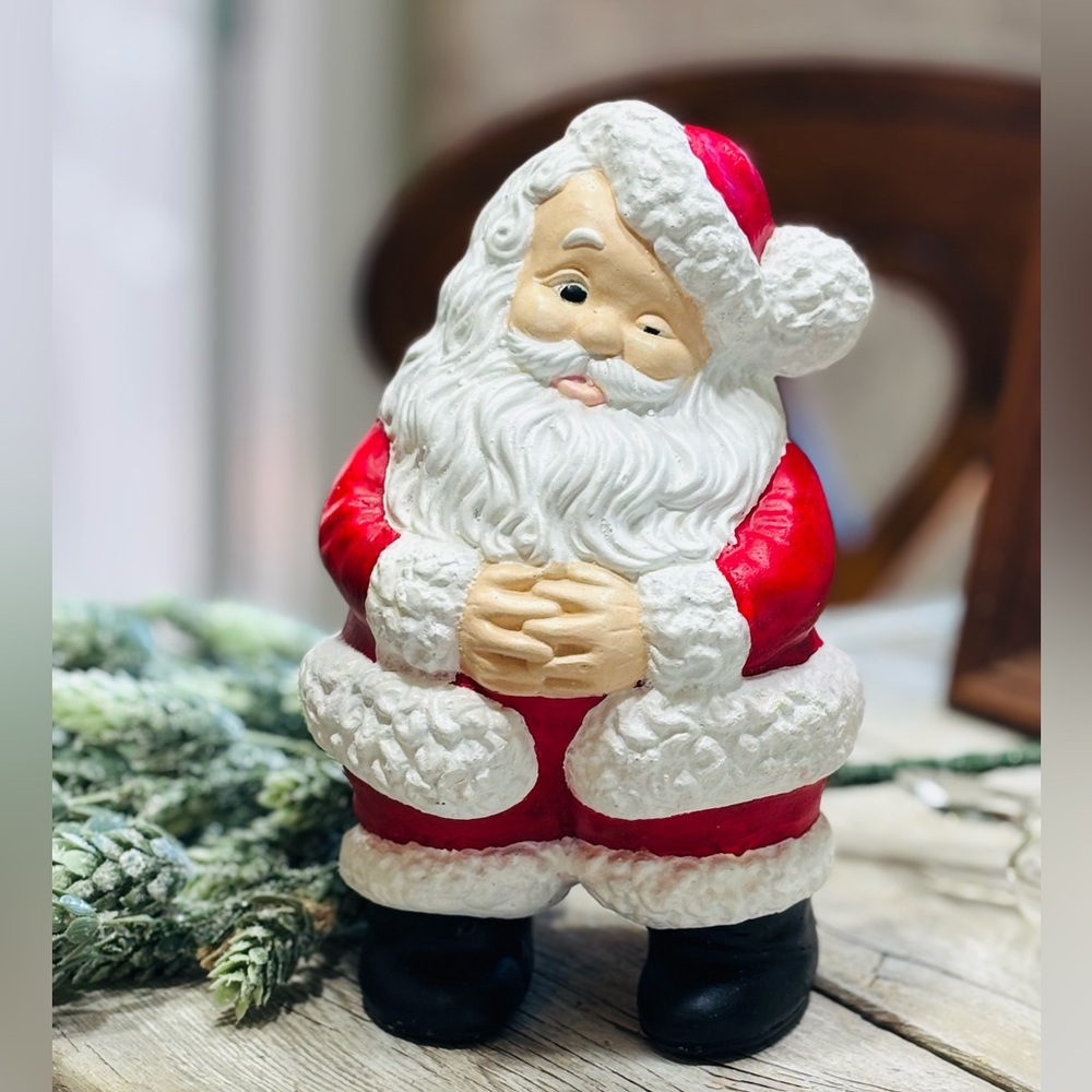 Vintage 70’s Atlantic Mold Winking Santa Clause. 9”T Heavy | Christmas | Holiday